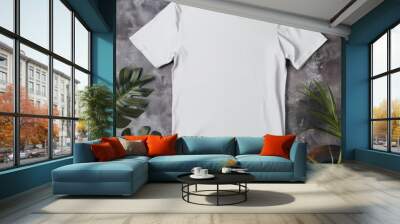 white blank t-shirt mockup Wall mural