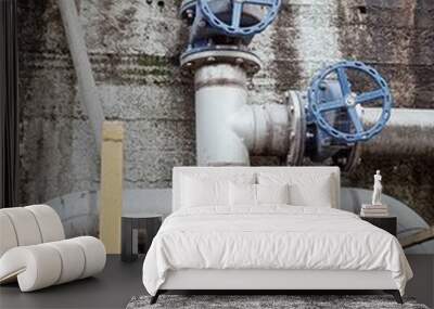 industrial gate valves on water system pipes Wall mural