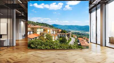 view of Cortona, medieval town in Tuscany, Italy Wall mural