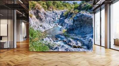 A day at the scenic Alcantara River Park, Sicily, Italy Wall mural