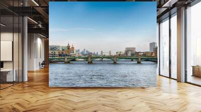 River Thames and city skyline of London, England, UK Wall mural