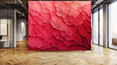 background of detailed coral branches in vibrant reds and pinks Wall mural