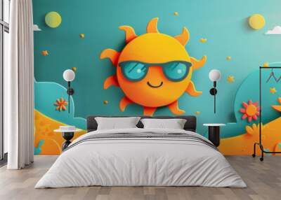 panorama of summer sun background Wall mural