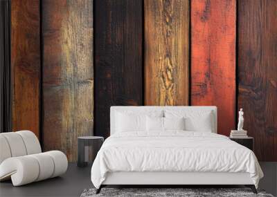 wallpaper that mimics the warm, reddish-brown tones and straight grain of teak wood planks, evoking a tropical luxury that brings warmth and character to any space Wall mural