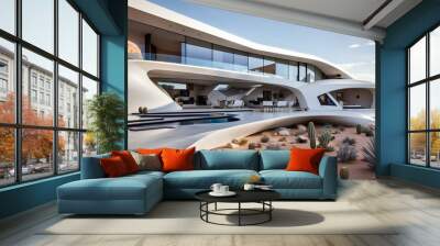 Futuristic modern looking home in the desert southwest with sleek design   Wall mural