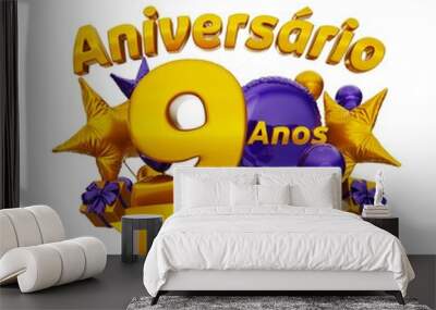 Aniverário de 9 anos brasil - 9 years anniversary brazil
 Wall mural