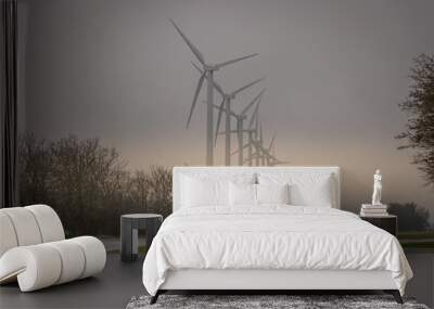 wind farm in the sunset Wall mural