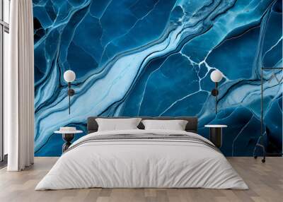 Blue marble pattern wallpaper Wall mural