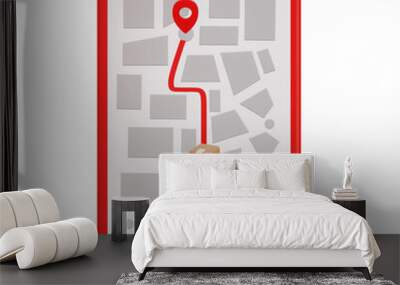 3d map route delivery with phone Wall mural