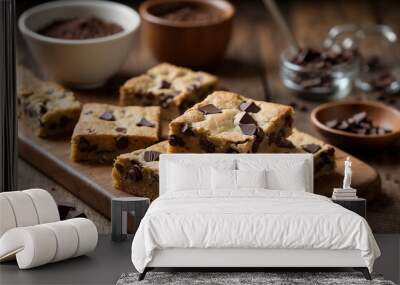 chocolate chip cookies served on the table  Wall mural