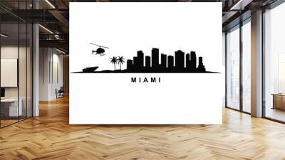 Miami Florida Skyline Landscape City Skyscrappers USA Wall mural