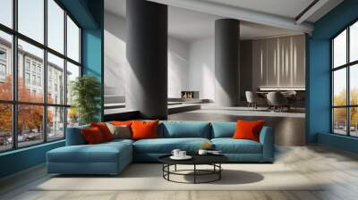 modern house interior with a lot of space  Wall mural