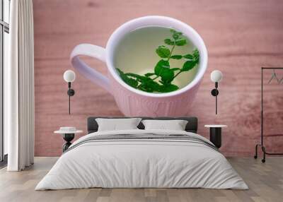 Peppermint supports healthy digestion and has a positive effect on healthy intestines. Herbal mint tea is extremely tasty and healthy. Wall mural