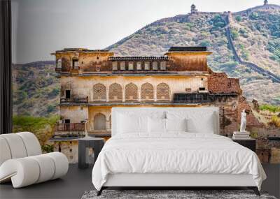 Amer fort in Amber city near Jaipur, Rajasthan, India. Wall mural