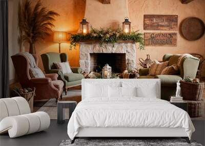 Rustic living room interior  Wall mural