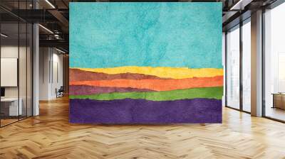 abstract landscape - colorful textured paper sheets Wall mural