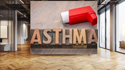 asthma word abstract in wood type Wall mural