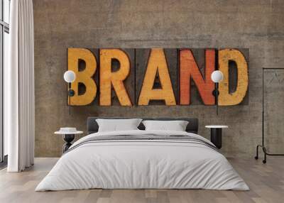 brand word in letterpress type Wall mural