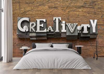 creativity word in metal type Wall mural