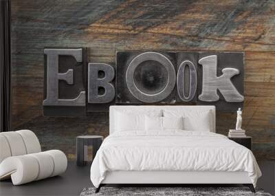 ebook word in metal type Wall mural