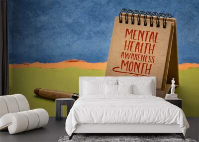 mental health awareness month, May - a note in a desktop calendar Wall mural