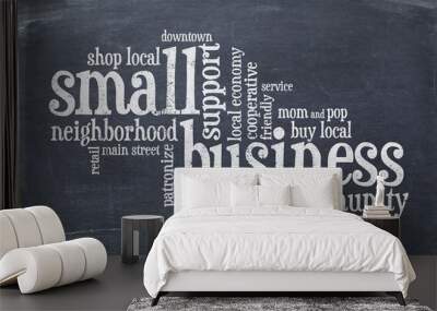 small business concept on balckboard Wall mural