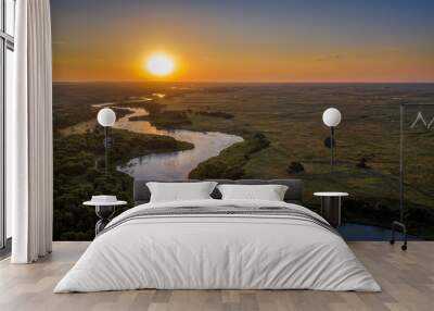 sunrise over Dismal River in  Nebraska Sandhills Wall mural