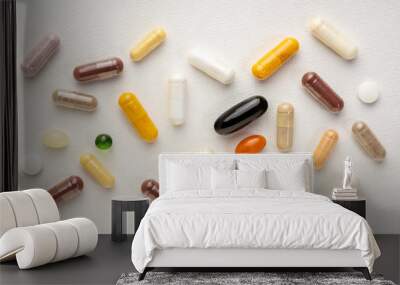 vitamins and supplements background Wall mural