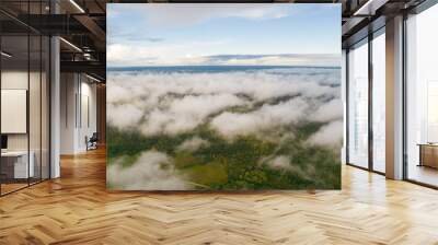 Beautiful nature view with clouds. Aerial view Wall mural