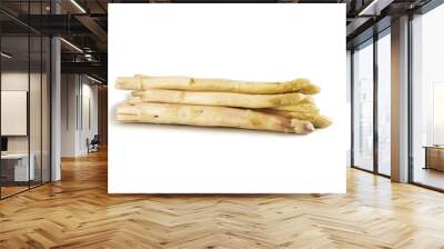 white asparagus, fresh and organic isolated on a white background Wall mural