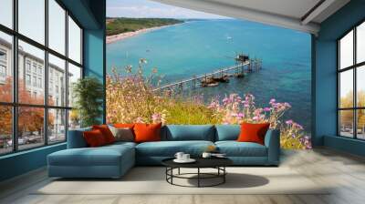 Beautiful sea coast in summer, panoramic coastal view Wall mural