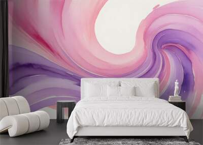 Abstract watercolor swirl in pink and purple tones with copy space for design elements, background for international women's day march 8, copy space Wall mural