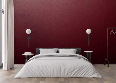 Elegant textured burgundy leather surface with a smooth finish, copy space, leather grain texture Wall mural