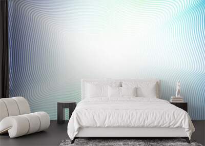 Abstract wavy background, flash effect. Turquoise, blue, green squiggle lines, fractal pattern. Design concept of perspective and infinity. Vector colored waving frame, copy space. EPS10 illustration Wall mural