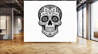 This detailed sugar skull design is perfect for celebrating the Day of the Dead and for various artistic projects Wall mural