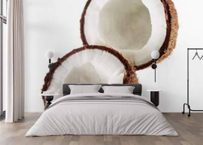 Coconut nuts on white backgrounds Wall mural