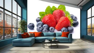 Sweet strawberry and blackberry . Wall mural