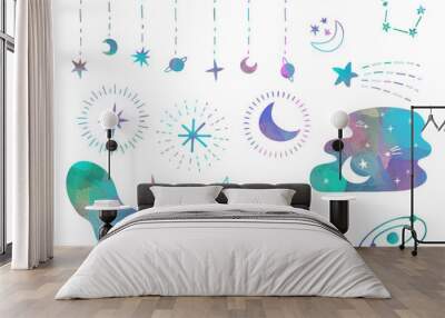 moon and star set Wall mural