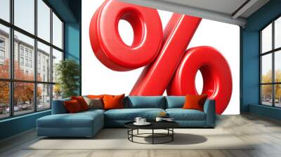 Percentage isolated on white background Wall mural