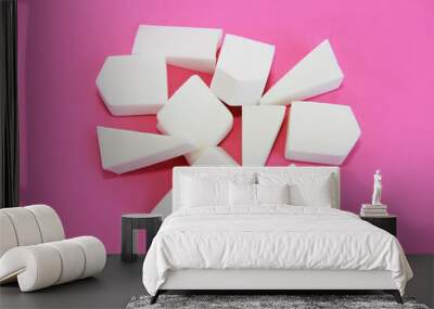 white foam sponges for applying cosmetic cream Wall mural