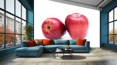 two red apples isolated Wall mural