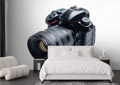 a black camera with a large lens Wall mural