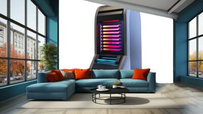 a black rectangular object with colorful lights Wall mural