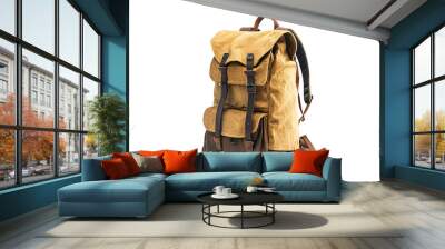 a brown and brown backpack Wall mural