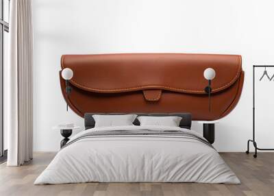 a brown leather case with a white background Wall mural