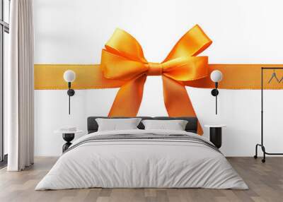 a orange ribbon with a bow Wall mural