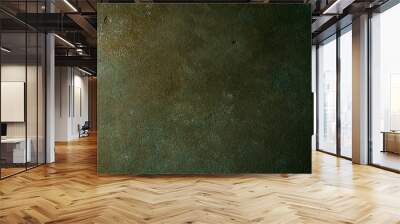 Beautiful dark green background. Panoramic abstract decorative dark background. Wide-angle rough stylized wallpaper with mystical texture with copy space for design. Wall mural