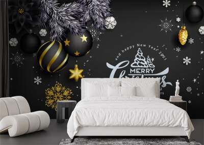 Black Christmas modern composition 1 Wall mural