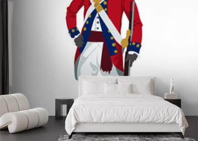 British redcoat soldier -- Revolutionary War Uniform Wall mural