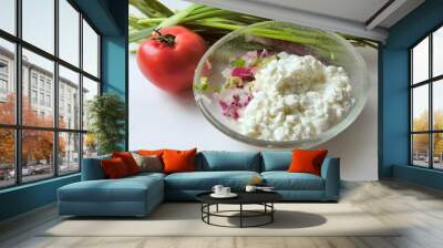 cottage white cheese and early vegetable Wall mural